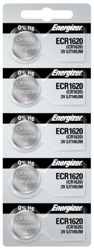 Photo of Energizer CR1620 Lithium Coin Cell, 5pc